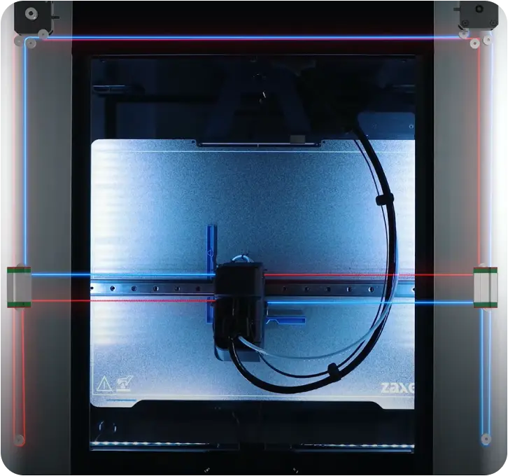 Zaxe Z3S CoreXY Mekanik Sistem ve E3D Revo Baskı Kafası